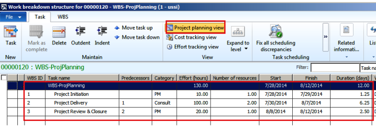 Project Planning in D365FO Project Management & Accounting Module ...